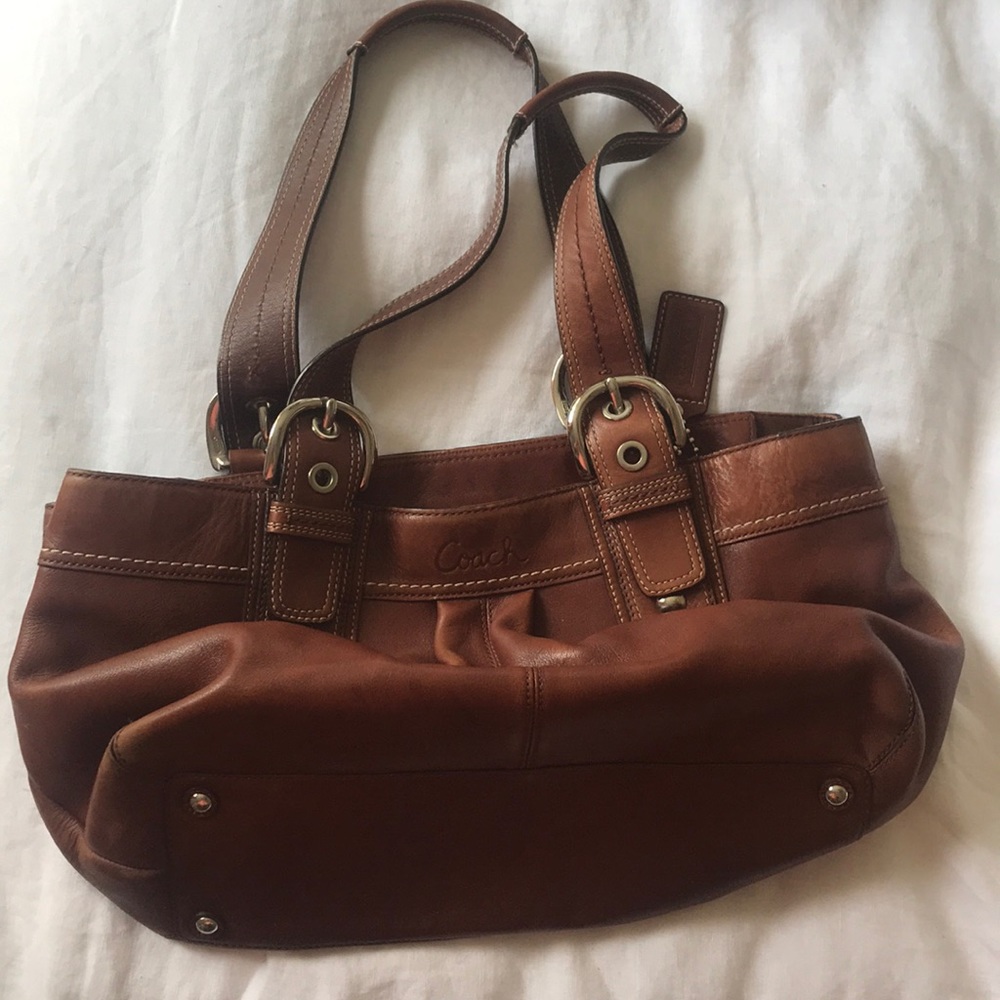 Coach brown leather handbag
